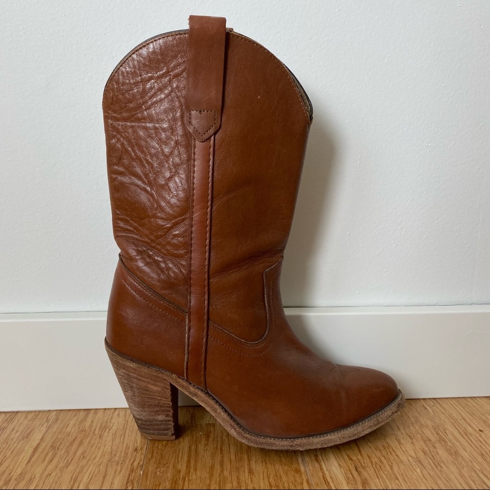 Frye Vintage 1970s Western Mid-Calf Leather Boots